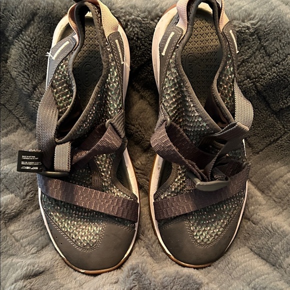 Chaco Shoes - Chaco Women's Gray and Black Sandals size 8